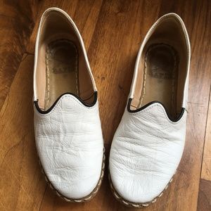 Rafiks White Turkish Leather Slippers